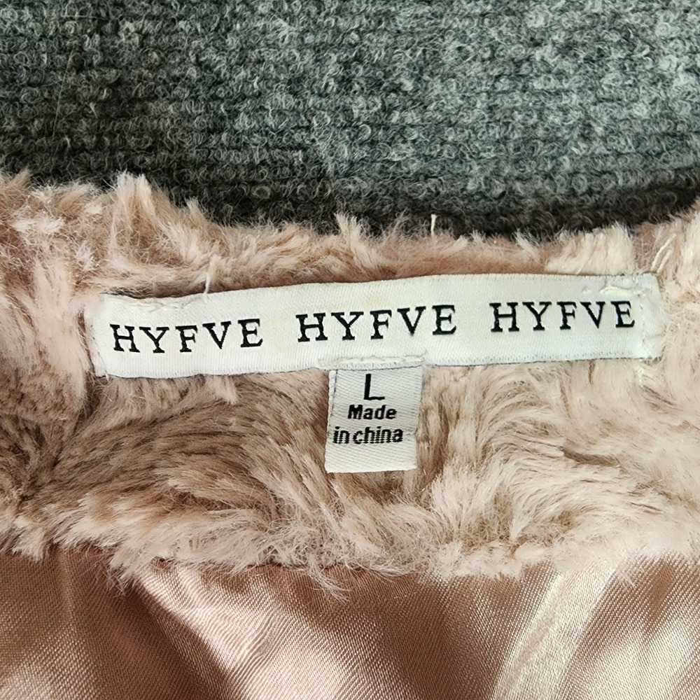 HYFVE Pink Plush Womens Coat L Waterfall Trench Fuzzy Cozy Jacket Cardigan Soft - Picture 9 of 13